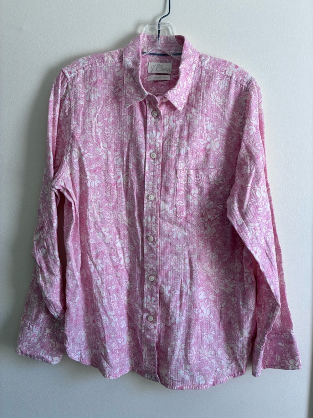 J. Crew Pink Floral Button-Down Shirt